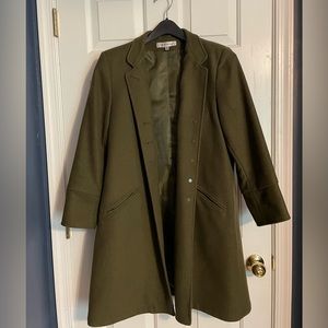 Harvé Benard Womens overcoat olive green sz 8